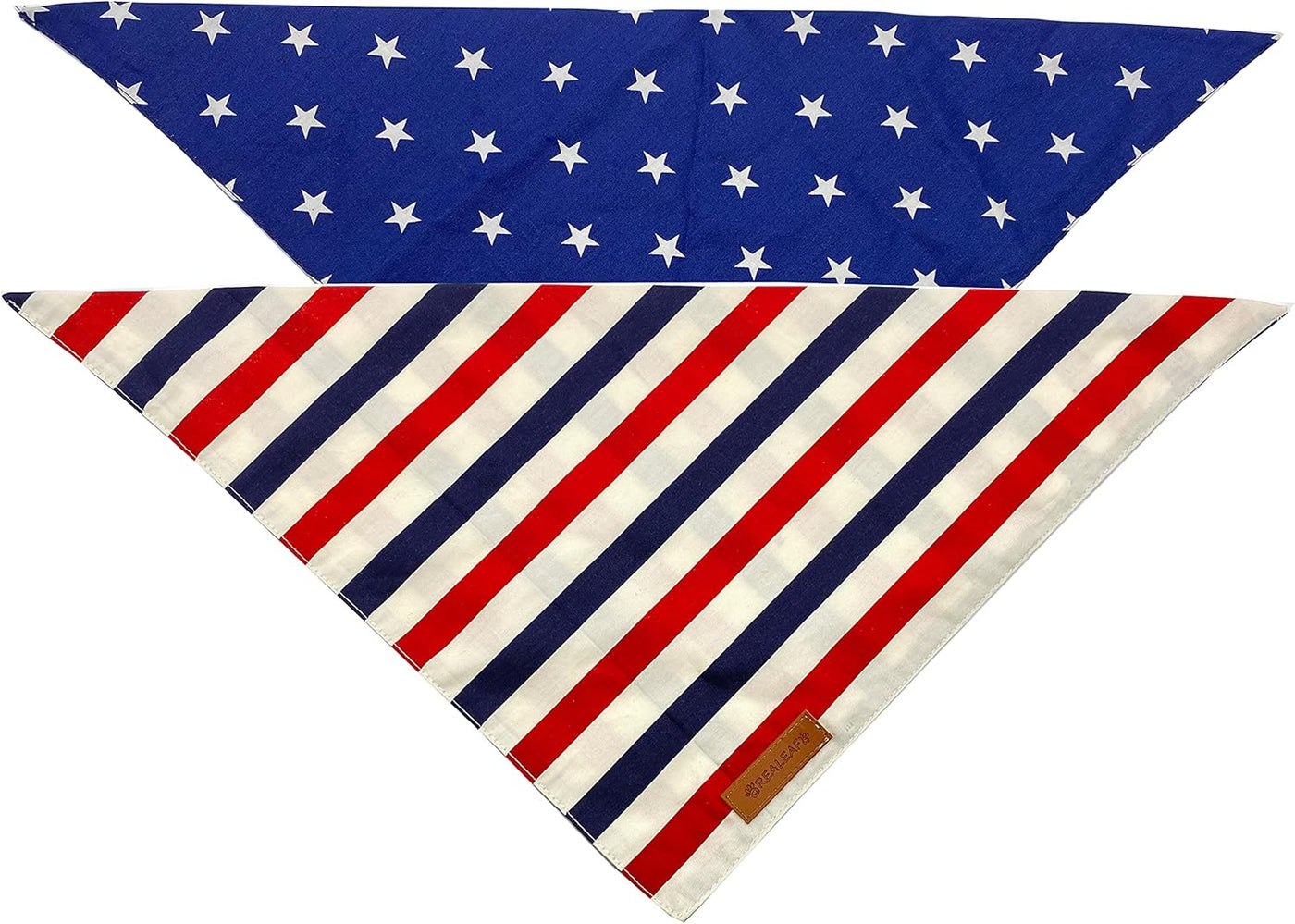 Festive 4th of July Reversible Dog Bandanas - 2 Pack of Patriotic American Flag Scarves for Small & Medium Dogs, Durable & Stylish!