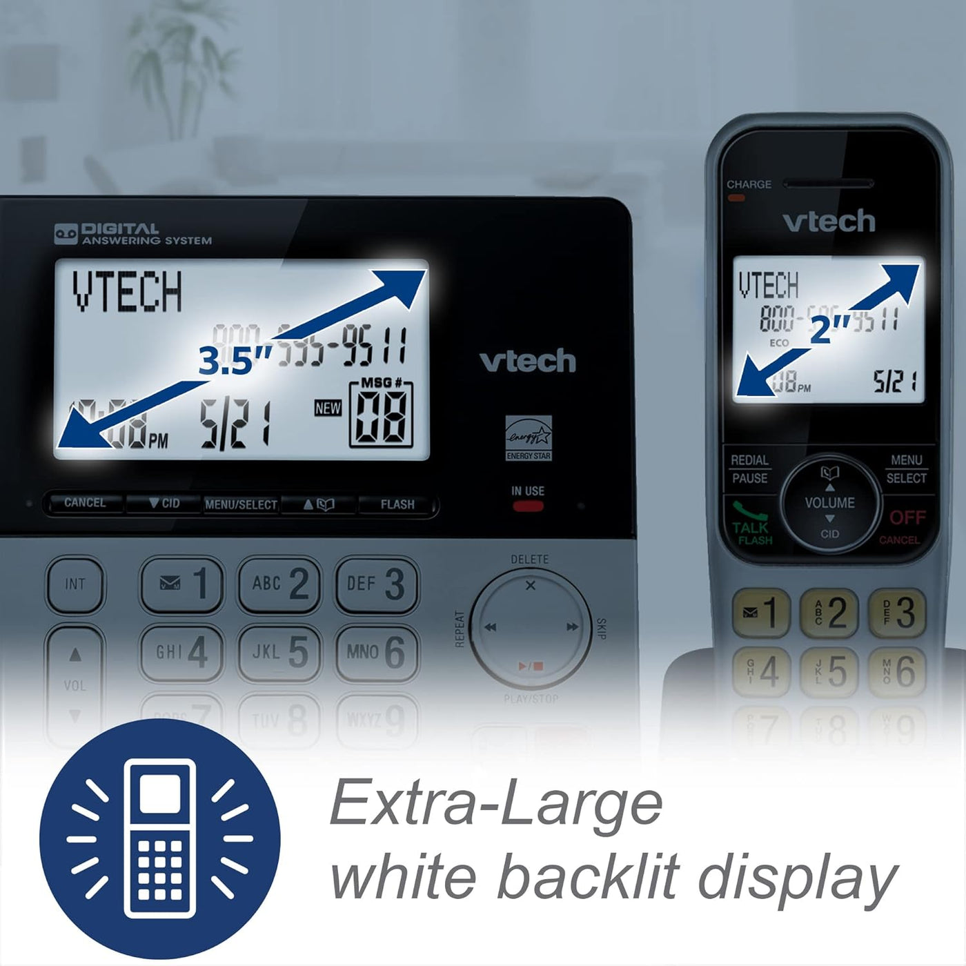 Teléfono Inalámbrico y Alámbrico para Oficina y Hogar con Localizador - Set Completo