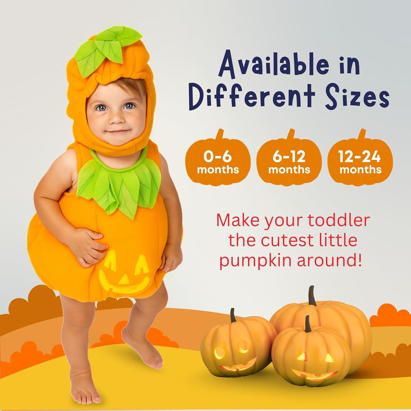 Charming Baby Pumpkin Costume – Perfect Jack-O-Lantern Outfit for Toddlers This Halloween!