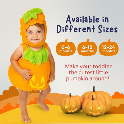 Charming Baby Pumpkin Costume – Perfect Jack-O-Lantern Outfit for Toddlers This Halloween!