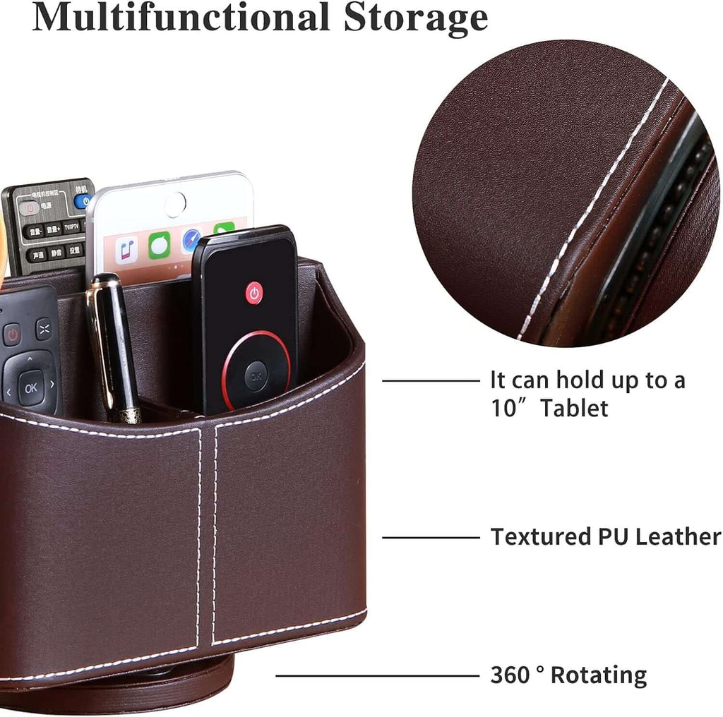 360° Rotating Remote Control Organizer – Desk & Coffee Table Storage Holder