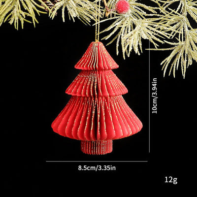 New Christmas Decorative Origami Christmas Tree Honeycomb Ball Ornament Creative Snowflake Angel INS Hanging Decoration eprolo