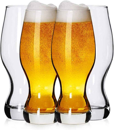 IPA Beer Glasses(Set of 4),16 Oz Pilsner Beer Glasses,Craft Beer Bar Glasses,Lead-Free Drinking Glasses,Ideal Gifts for Lager,Ale or Craft Beer Lovers-Crystal Clear - GG store