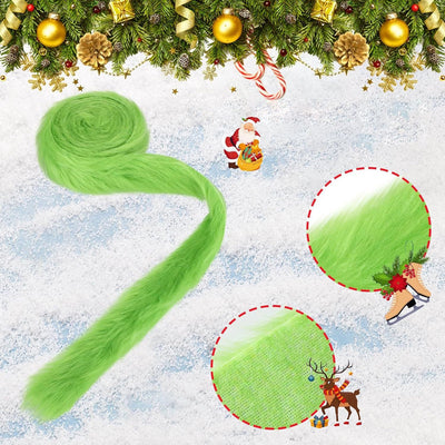 Christmas Tree Fur Ribbon Decoration 1.5M Christmas Holiday Decor Bow Costume Party Supplies