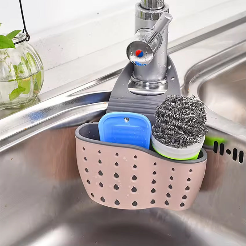 A handy kitchen accessory as sink drainer, multi - functional organizer for countertop dishes, sponges.