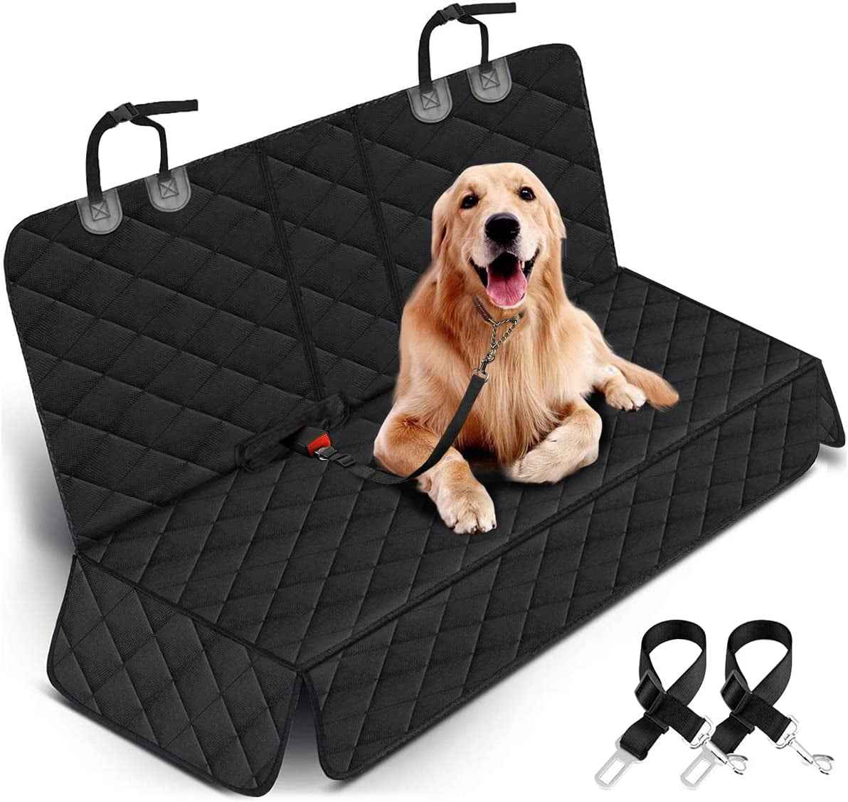 Dog Car Seat Cover, Back Seat Cover for Dogs Pet Car Seat Protector Waterproof Bench Car Seat Cover, Non-Slip Reat Seat Cover Fits Middle Armrest for Most Cars Trucks Suvs - Black - GG store