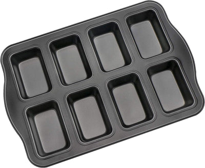 Nonstick Mini Loaf Pan Set - 8 Cavity Carbon Steel Bakeware for Perfectly Baked Bread and Cakes