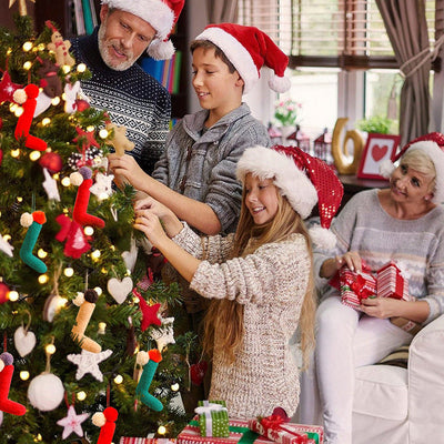 Christmas Knitted Cane Decoration Ornament, Knitted Crooked Cane Hanging Decor