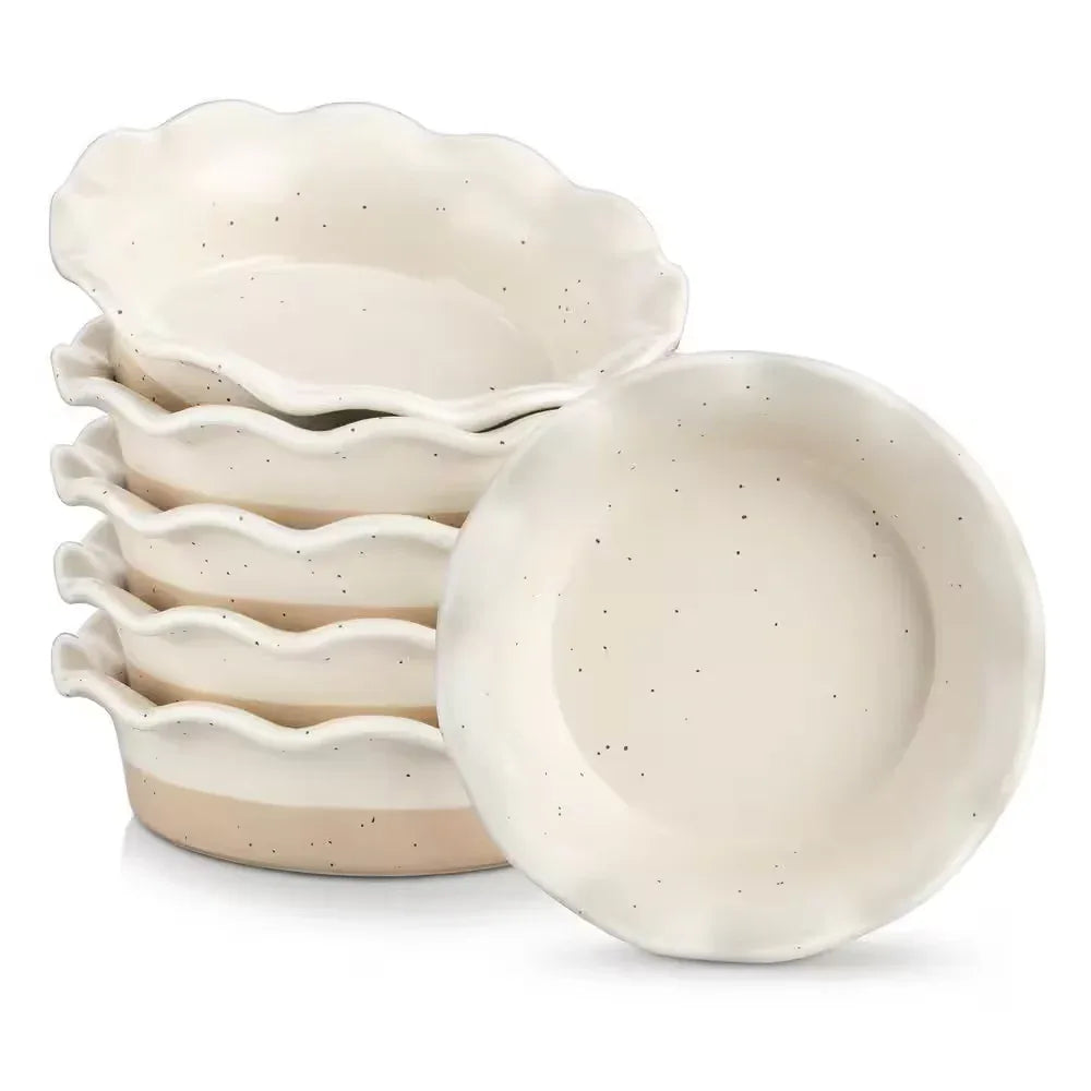 Stoneware Pie & Tart Baking Dish Set – Durable Oven Safe Bakeware (Set of 6) Default Title