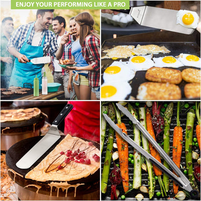 Premium Metal Spatula Set - Ultimate Griddle & BBQ Accessories for Perfect Flipping and Grilling!