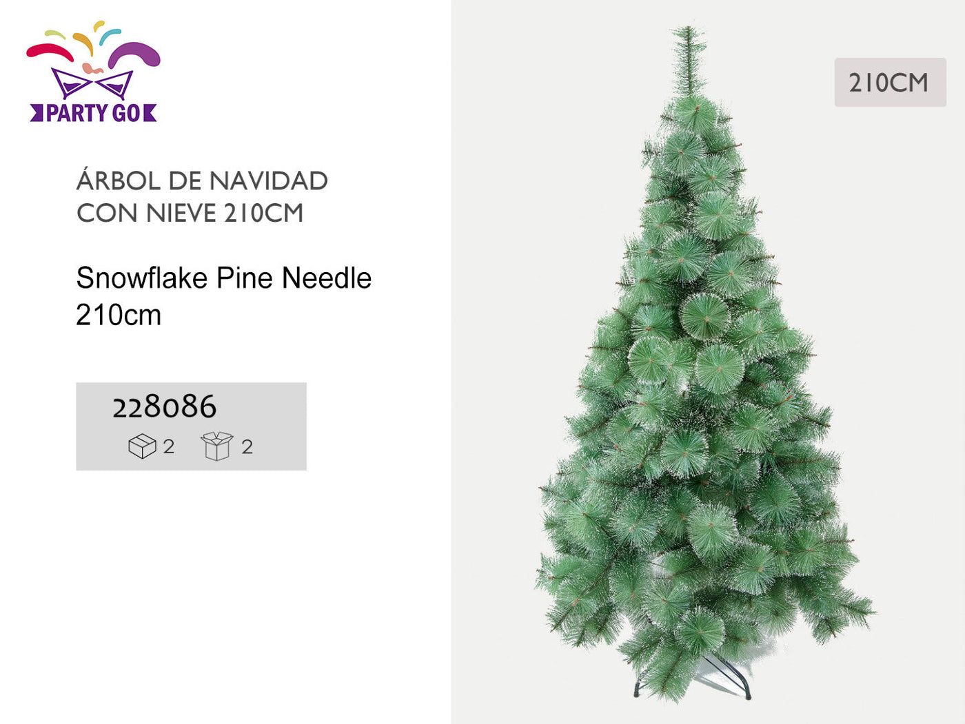 PARTYGO Green Snowflake Pine Needle 210cm Cavira