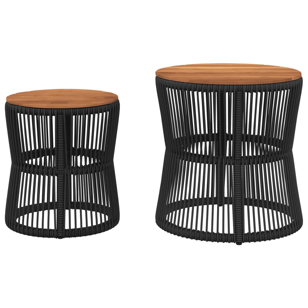 Outdoor Patio Side Tables Set – Weather Resistant Rattan Accent Tables