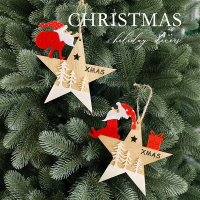 Santa Claus Wooden Ornament Christmas Tree Decoration for Holiday Atmosphere and Scene Arrangement eprolo