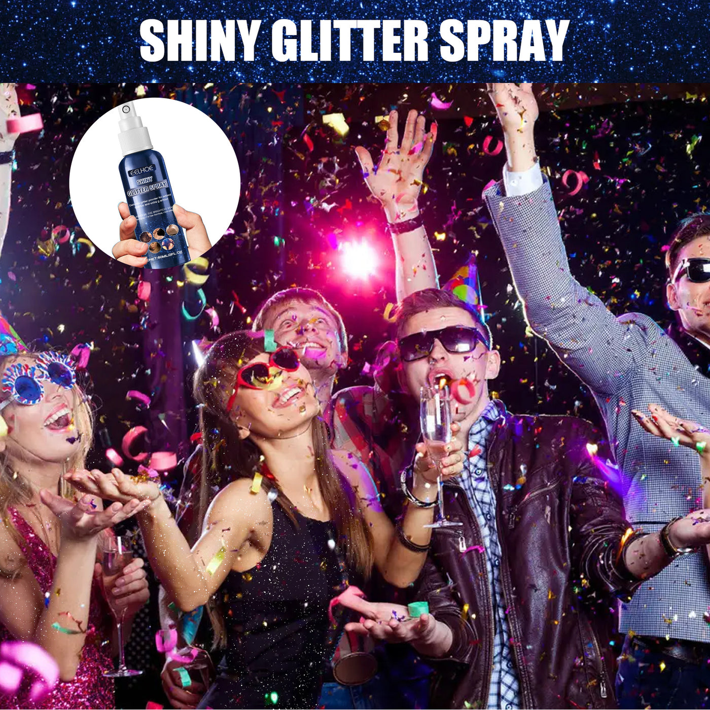 Glitter Spray, Halloween Brightening Makeup Night Club Party skin powder