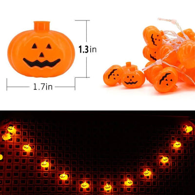 Spooktacular 9.8 Feet LED Pumpkin String Lights - Perfect Halloween Decorations for Indoor & Outdoor Parties!