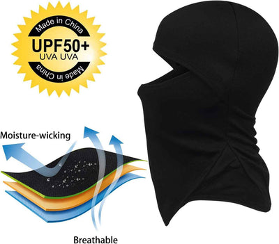 Balaclava Ski Mask 3 Pieces Full Face Cover for Men and Women Sun Protection Breathable Shiesty Mask for Skiing A-Black - GG store