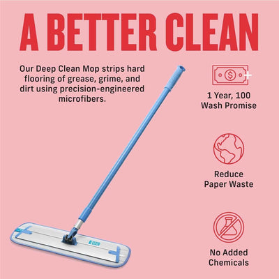 Deep Clean Microfiber Mop - Perfect Floor Cleaner for Hardwood, Laminate, Tile, and Stone Flooring, Washable and Reusable, 100 Wash Promise - GG store