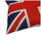 Union Jack cotton linen cushion cover by Cavira, British vintage style throw pillowcase for sofa, bed, and home decor.