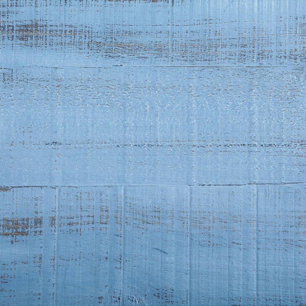 Antique Blue Farmhouse Wood End Table with Drawer – Rustic Rectangular Bedside Side Table