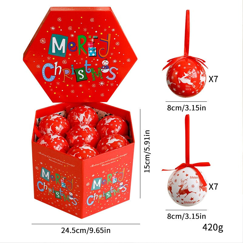 Christmas Gift Box Christmas Tree Decoration Hanging Ornaments Painted Foam Stickers Talking Christmas Ball Set