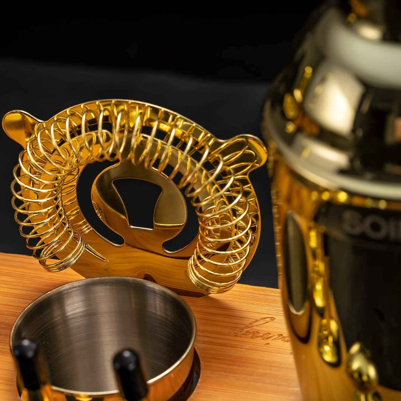 Gold Cocktail Shaker Set - 24-Piece Home Bartending Kit with Stainless Steel Bar Tools, Stand, Velvet Carry Bag & Recipes Included - GG store