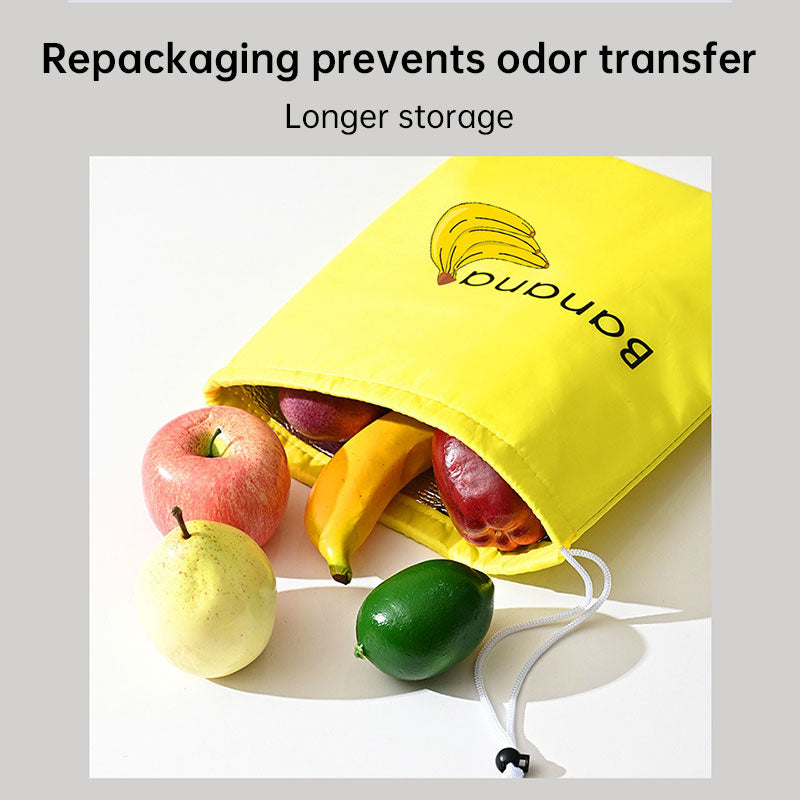 Insulated bag: Reusable storage organizer for bananas, lettuce and vegetables (drawstring closure) eprolo