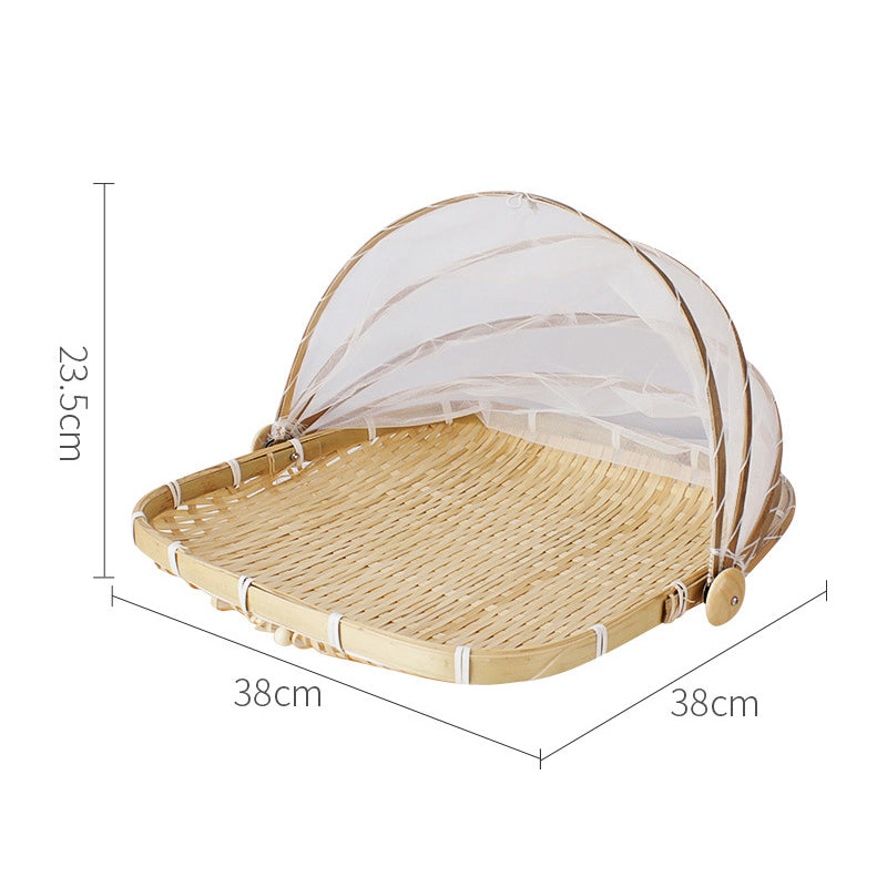 Natural woven bamboo basket by Cavira, ideal for bread, fruit, and serving in kitchen or dining room decor.