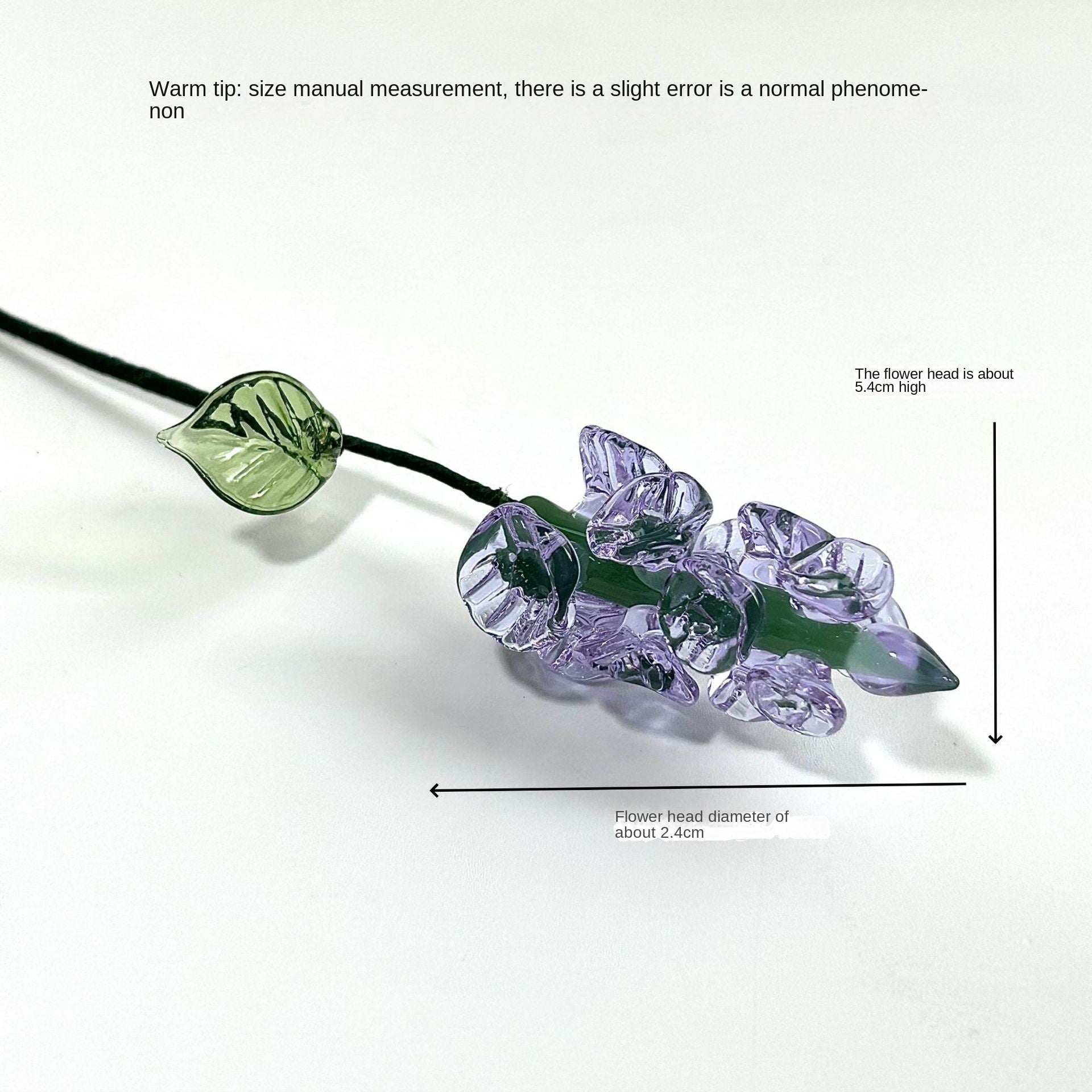 Glass Birth Flower Sculpture with Iron Wire Stem – Handmade Monthly Floral Home Décor July Violet