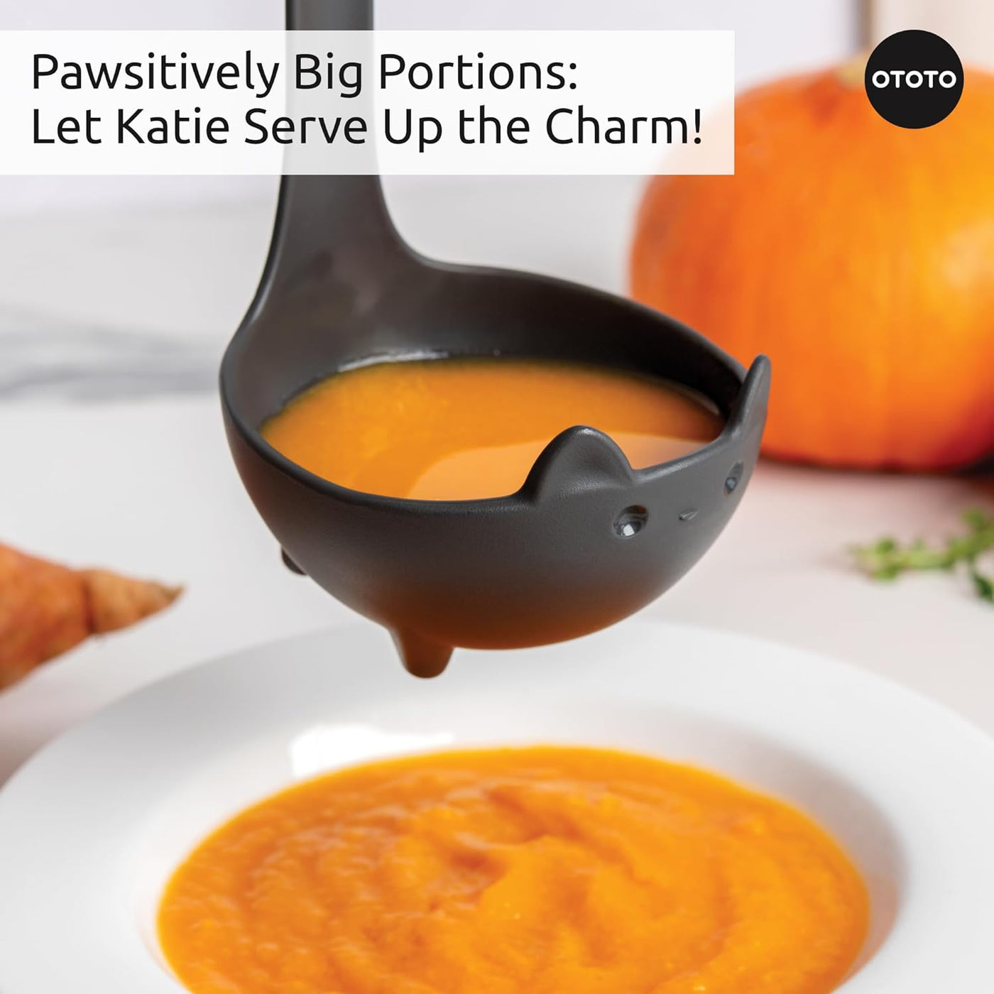 Katie Cat Soup Ladle - Spook-tacular Halloween Gift for Cat Lovers, Gothic Kitchen Accessory, Adorable Black Cat Design