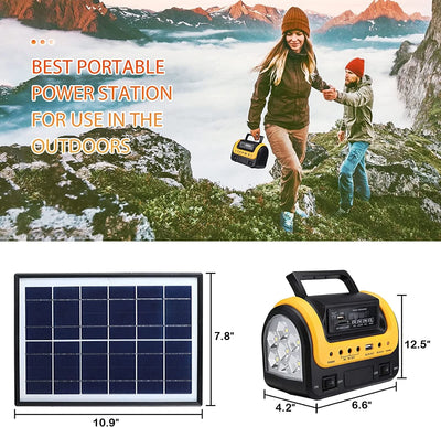 Solar Generator Portable with Solar Panel Solar Power Generators Portable Power Station with Bulb Rechargeable Power Supply - GG store