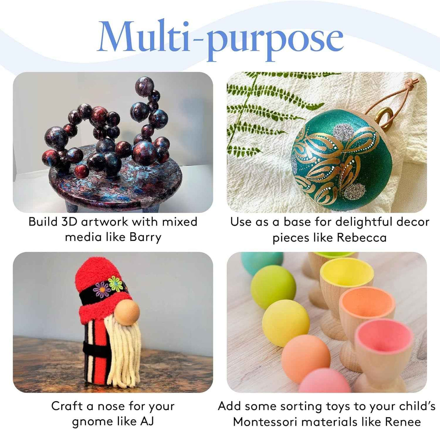 3 Inch Wooden Balls - 25 Pack Unfinished Natural Birch Balls for Crafts and DIY Projects - Smooth Hardwood Orbs - GG store