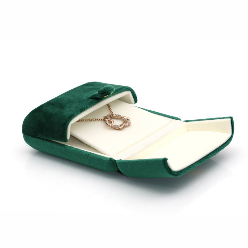 Dark Green Super Soft Flannel Creative Double Ring Box