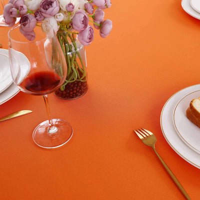 Heavy Duty Water-Resistant Orange Square Tablecloth - 60" x 60" Washable & Wrinkle-Free for Indoor/Outdoor Use