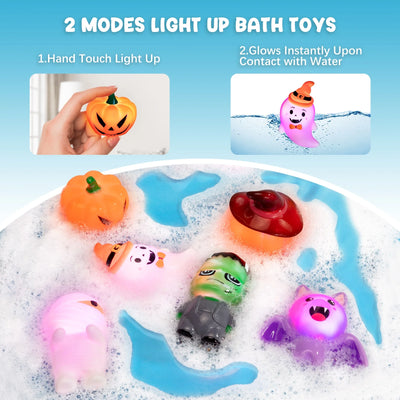 Spooktacular 6-Pack Halloween Light-Up Bath Toys for Kids - Perfect Party Favors & Gifts for Boys and Girls!