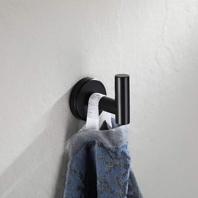 Black Bathroom Towel Hook, Coat Robe Clothes Hook for Bathroom Kitchen Garage Wall Mounted (3 Pack), 304 Stainless Steel Matte Black, TH100-PB-P3 - GG store