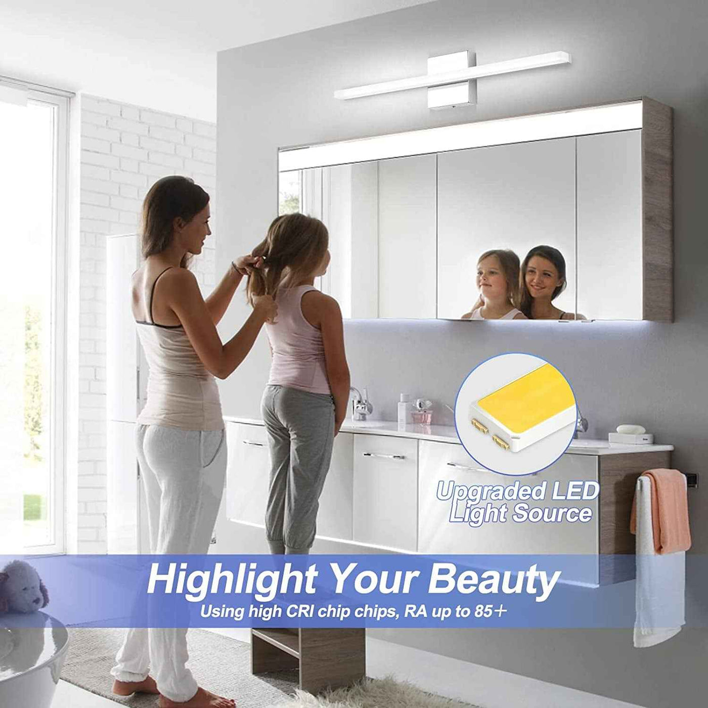 LED Vanity Lights 24 Inch - Modern 14W IP44 Bathroom Lighting Fixture, Cool White 6000K Wall Sconce for Washroom Mirrors - GG store
