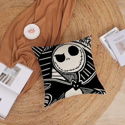 Halloween Decor Pillow Covers 18X18 Set of 4 Halloween Fall Black Decorative Throw Pillows Skeleton Ghost Pillow Cases Home Outdoor Sofa Couch Cushion Covers for Halloween Decorations (18 by 18)