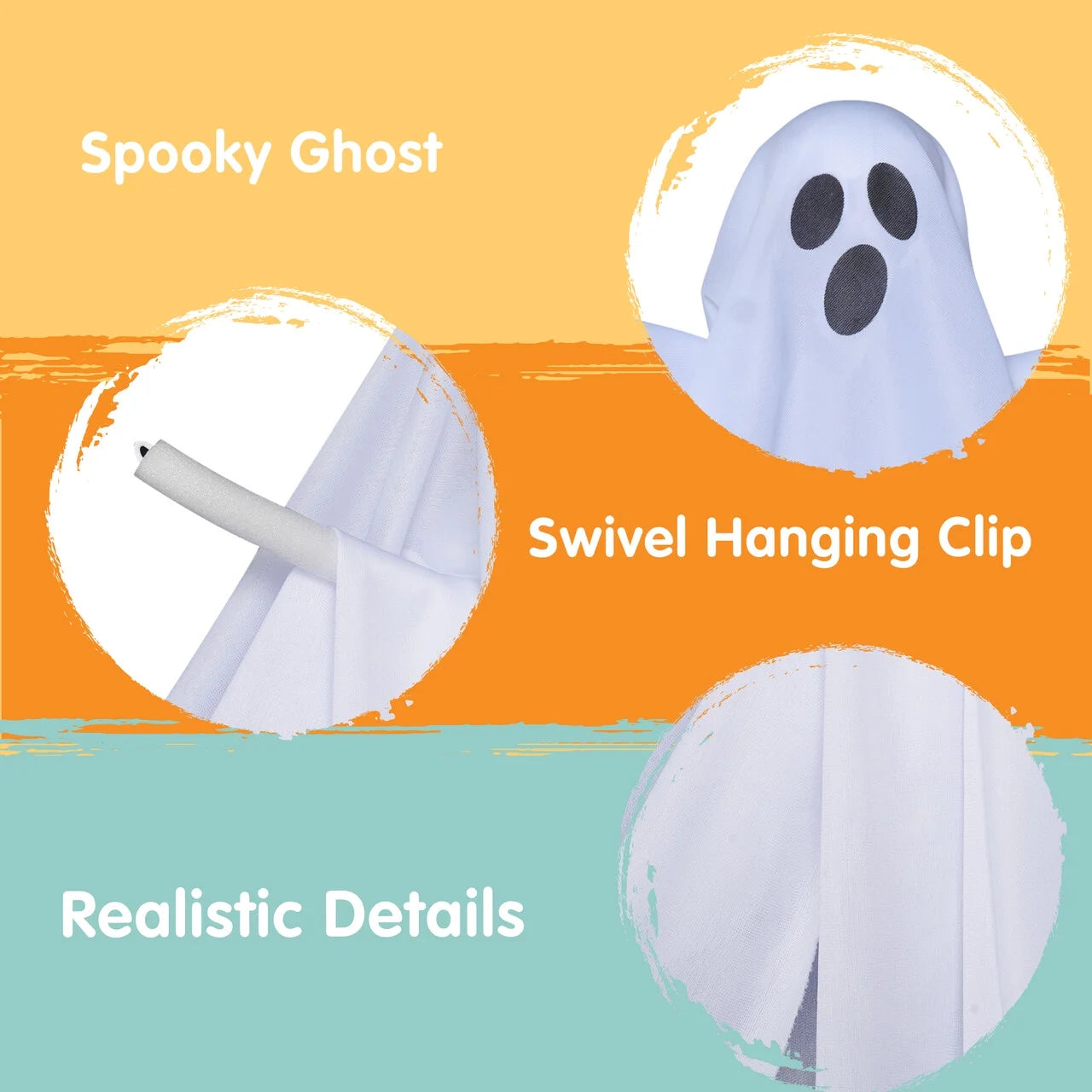 2 Packs Hanging Ghost Halloween Decorations Outdoor,27.5" Cute Flying Ghosts Outdoor Hanging Halloween Decorations Yard Decorations