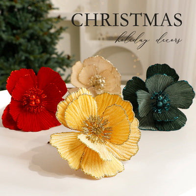 New Christmas Flower Artificial Floral Dried Flower Festival Decoration European Style Preserved Flower Ornament Christmas Tree Decor eprolo