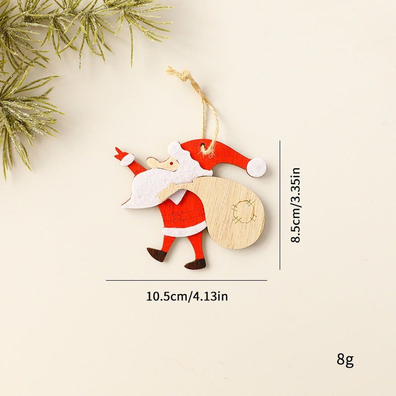 Santa Claus Wooden Ornament Christmas Tree Decoration for Holiday Atmosphere and Scene Arrangement eprolo