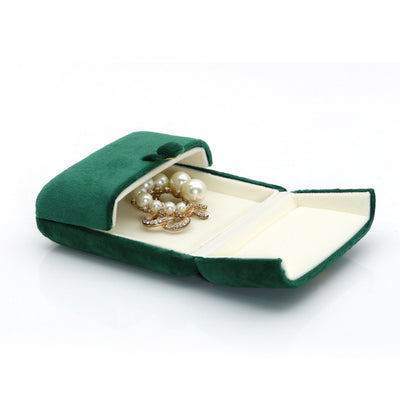 Dark Green Super Soft Flannel Creative Double Ring Box