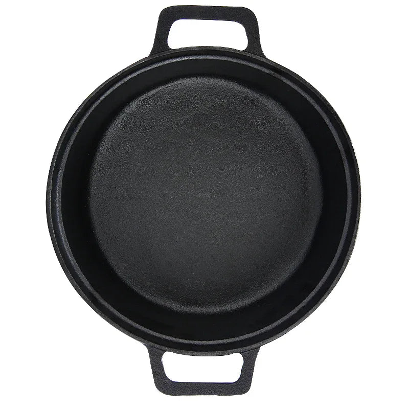 Pre-Seasoned Cast Iron Dutch Oven Skillet with Lid – 5L Heavy Duty Japanese Style Stew Pot for Soups, Braising & Slow Cooking | Thick Heat-Retaining Multi-Use Cast Iron Cooking Pot