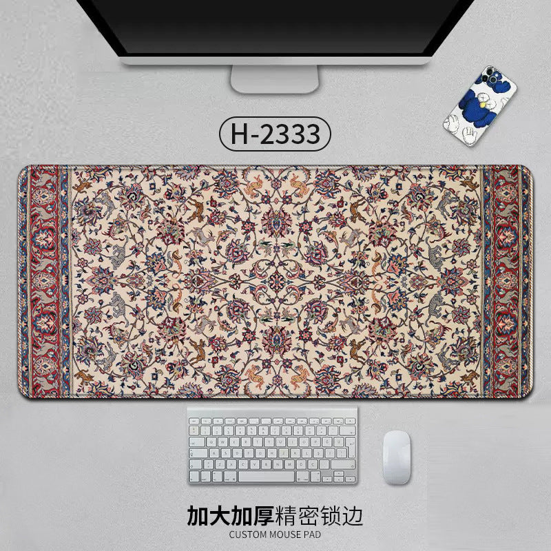 Large Persian-style office mouse pad by eprolo, natural rubber anti-slip desk mat with lockedge design for laptop and gaming use