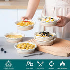 Stoneware Pie & Tart Baking Dish Set – Durable Oven Safe Bakeware (Set of 6)