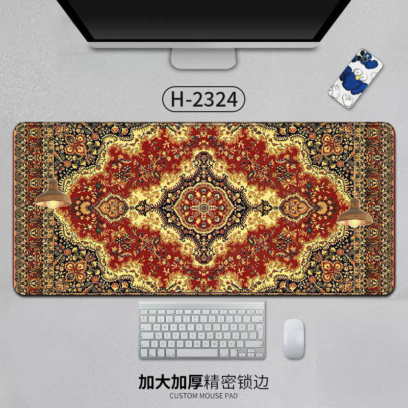 Large eprolo Persian-style mouse pad with natural rubber base, anti-slip desk mat for office, gaming, and laptop use