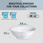 Classic White Ceramic Serving & Cereal Bowls – Dishwasher Safe Kitchen Bowl Set (Set of 4)