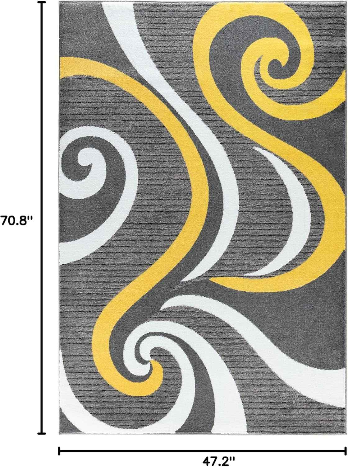 Modern Area Rug Swirls Carpet for Bedroom, Living Room & Dining - Sevilla Collection 4817A (Yellow, 4X6) - GG store