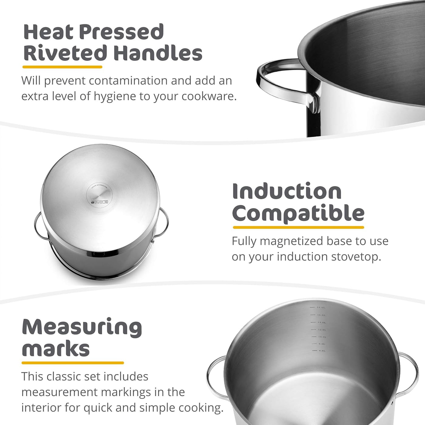 Premium 21-Quart Induction Stock Pot - Heavy-Duty Stainless Steel Soup Pot with Clear Glass Lid, Versatile for All Heat Sources, Dishwasher Safe