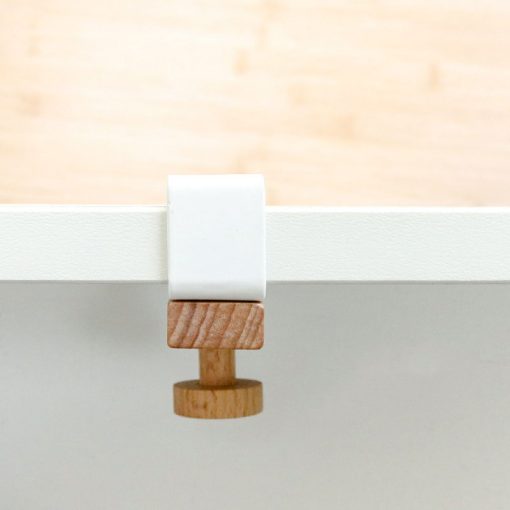 White Iron and Rubber Wood wardrobe hooks by Cavira, single or set of 6, ideal for bedroom, cabinet, or wardrobe storage.