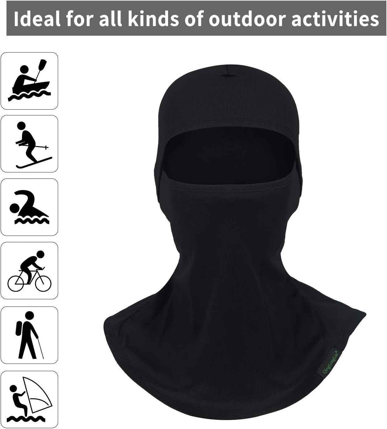 Balaclava Ski Mask 3 Pieces Full Face Cover for Men and Women Sun Protection Breathable Shiesty Mask for Skiing A-Black - GG store